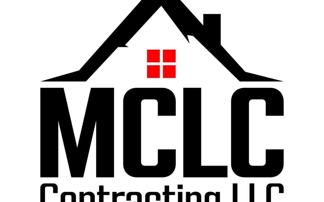 Logo of MCLC Contracting LLC featuring a house roof and red window design.