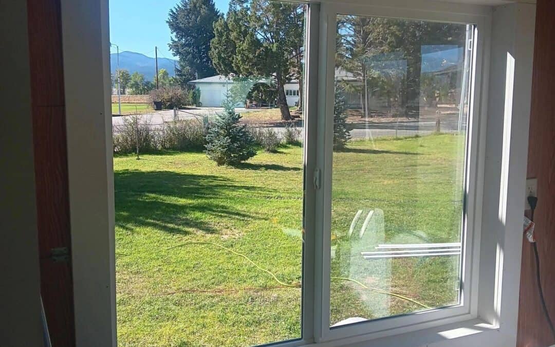 Double-pane window installed in a residential home for improved insulation and aesthetics.
